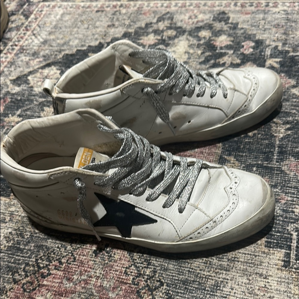 Golden Goose White and Black Sneakers 38